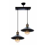 RİOLİGHT RETRO İKİLİ METAL SARKIT AVİZE UZUNLUK:30CM ŞAPKA ÇAPI:22CM