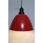 Riolight Retro Kırmızı Içi Beyaz Tekli Metal Sarkıt Avize Çapı: 28CM - Eskitme