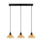 Riolight Retro Masa Üstü Cam Sarkıt Avize Taban UZUNLUĞU:60CM Cam ÇAPI:20CM - Bal - Krem - 3