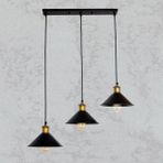 Riolight Retro Masa Üstü Metal Sarkıt Avize Taban UZUNLUĞU:60CM Şapka ÇAPI:22CM - Siyah - 3
