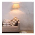 Riolight Retro Rustik Beyaz Gövde Krem Kumaş Başlık Metal Lambader Köşe Lambası Şapka ÇAPI:45CM
