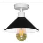 Riolight Retro Rustik Tekli Metal Plofonyer Avize Şapka ÇAPI:23CM - Siyah - 1