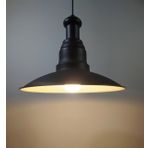 RİOLİGHT RETRO SİYAH ASKILI TEKLİ METAL SARKIT AVİZE ŞAPKA ÇAPI: 30CM