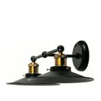 Riolight Retro Siyah İkili Metal Aplik Şapka Çapı 22cm