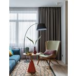Riolight Retro Siyah Metal Gövde Siyah Kumaş Başlık Lambader Köşe Lambası