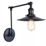 Riolight Retro Siyah Üç Mafsallı Metal Aplik
