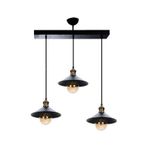 Rıolıght Retro Üçlü Metal Avize Taban Uzunluğu: 60Cm Şapka Çapı: cok-renkli