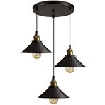 RİOLIGHT RETRO ÜÇLÜ METAL SARKIT AVİZE ŞAPKA ÇAPI: 23 CM RIO000661