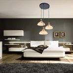 RİOLİGHT RETRO1,RUSTİK,VİNTAGE BAL CAMLI SİYAH METAL GÖVDE 3XE27 DUYLU SARKIT AVİZE ÇAP:30CM