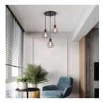 RİOLİGHT RETRO1,RUSTİK,VİNTAGE SİYAH KAFES 3XE27 DUYLU METAL SARKIT AVİZE