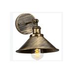 Riolight Retro1,rustik,vintage1 Fırçalı Matt Sarı 1xe27 Hareketli Başlık Metal Duvar Aplik Çap:23cm Altın - Bronz