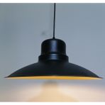 Riolight retro,modern,vintage mutfak,oda,cafe,oteller için siyah metal 1xe27 sarkıt avize çap:37cm