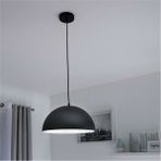 Riolight retro,modern,vintage mutfak,oda,cafe,oteller için siyah metal 1xe27 sarkıt avize çap:40cm