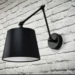RİOLİGHT RETRO,RUSTİK SİYAH HAREKETLİ KUMAŞ BAŞLIK SİYAH ÜÇ MAFSALLI METAL GÖVDE AKROBAT APLİK