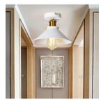 RİOLİGHT RETRO,RUSTİK,VİNTAGE BEYAZ 1XE27 DUYLU METAL TEKLİ PLOFONYER AVİZE ÇAP:23CM