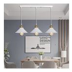 RİOLİGHT RETRO,RUSTİK,VİNTAGE BEYAZ 3XE27 SIRALI MASA ÜSTÜ SARKIT METAL AVİZE UZUNLUK:60CM