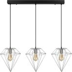 Riolight retro,rustik,vintage krom Prizma Masa Üstü Metal Sarkıt Avize Uzunluk: 60CM - Krom - Siyah