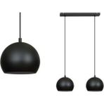 Riolight Retro,Rustik,Vintage Masa Üstü 2XE27 Metal Sarkıt Avize Taban Uzunluğu :30 Cm Glop Çapı:10 Cm - Siyah