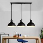 RİOLİGHT RETRO,RUSTİK,VİNTAGE SİYAH 3XE27 DUYLU METAL MASA ÜSTÜ SIRALI AVİZE TABAN UZUNLUĞU:60CM