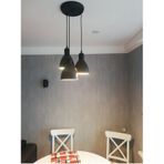 RİOLİGHT RETRO,RUSTİK,VİNTAGE SİYAH 3XE27 DUYLU METAL SARKIT AVİZE TABAN ÇAPI:30CM