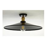 RİOLİGHT RETRO,RUSTİK,VİNTAGE SİYAH BAŞLIK 1XE27 ESKİTME DUYLU METAL PLOFONYER AVİZE ŞAPKA ÇAPI:38CM