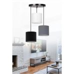 Riolight Retro,vintage Metal Taban Kumaş Başlık 3XE27 Duylu Sarkıt Avize Taban ÇAPI:30CM - Siyah