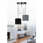 RİOLİGHT RETRO,VİNTAGE METAL TABAN KUMAŞ BAŞLIK 3XE27 DUYLU SARKIT AVİZE TABAN ÇAPI:30CM
