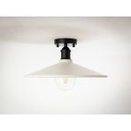 Riolight retro,vintage mutfak,oda,cafeler için 1xe27 beyaz metal plofonyer avize çap:38cm
