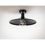 Riolight retro,vintage mutfak,oda,cafeler için siyah 1xe27 metal plofonyer avize çap:38cm