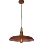 Riolight retro,vintage mutfak,oda,cafe,oteller için 1xe27 metal sarkıt avize çap:35cm - Kahverengi