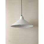 Riolight retro,vintage mutfak,oda,cafe,oteller için beyaz 1xe27 metal sarkıt avize çap:35cm