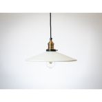 Riolight retro,vintage mutfak,oda,cafe,oteller için beyaz 1xe27 metal sarkıt avize çap:38cm