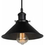 Riolight retro,vintage mutfak,oda,otel,cafeler için siyah 1xe27 metal sarkıt avize çap:28cm