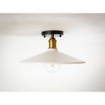Riolight retro,vintage oda,mutfak,cafe,oteller için beyaz 1xe27 metal plofonyer avize çap:38cm