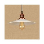 Riolight retro,vintage otel,mutfak,oda,cafeler için beyaz 1xe27 metal sarkıt avize çap:38cm - Bakır