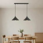 Riolight Retro,Vintage,Modern Siyah 2Xe27 Sıralı Masa Üstü Metal Sarkıt Avize Uzunluk:60cm