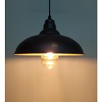 Riolight Retro,vintage,rustik 1xe27 duylu Siyah Tekli Metal Sarkıt avize Çap: 25CM - 1'li