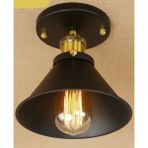 Riolight retro,vintage,rustik 1xe27duylu siyah tekli plofonyer avize