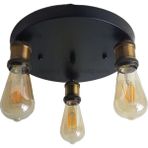 Riolight Retro,vintage,rustik 3XE27 Eskitme Duylu Metal Plofonyer Avize ÇAP:30CM - Siyah