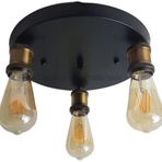 RİOLİGHT RETRO,VİNTAGE,RUSTİK 3XE27 ESKİTME DUYLU METAL PLOFONYER AVİZE ÇAP:30CM
