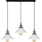 Riolight retro,vintage,rustik 3XE27 siyah gövde beyaz başlık masa üstü masa üstü avize çap:60cm