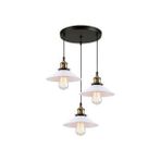 Riolight retro,vintage,rustik 3XE27 siyah metal gövde sarkıt avize çap:30cm
