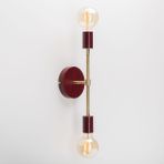Riolight Retro,vintage,rustik Bordo 2xe27 Duylu Metal Ayna Üstü Duvar Aplik