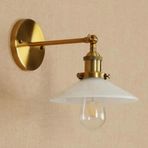 RİOLİGHT RETRO,VİNTAGE,RUSTİK ESKİTME HAREKETLİ BEYAZ BAŞLIK MAFSALLI DUVAR APLİK ŞAPKA ÇAPI:22CM