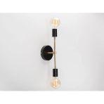 RİOLİGHT RETRO,VİNTAGE,RUSTİK SİYAH 2XE27 DUYLU METAL AYNA ÜSTÜ DUVAR APLİK