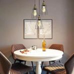 Riolight Retro,vintage,rustik,antik Siyah Kafes 3XE27 Duylu Metal Sarkıt Avize