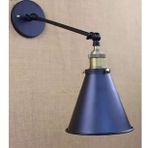 Riolight RIO000347 Retro Mafsallı Konik Şapkalı Siyah Metal Aplik