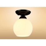 Riolight Riolıght Rustik1,vintage Hol,oda,kolidor Için Opal Camlı Siyah Metal Gövde Plofonyer Avize ÇAP:15CM