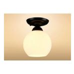 RİOLIGHT RUSTİK1,VİNTAGE HOL,ODA,KOLİDOR İÇİN OPAL CAMLI SİYAH METAL GÖVDE PLOFONYER AVİZE ÇAP:15CM