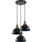 Riolight Vintage1,retro1,rustik1 3 x E27 Siyah Metal Sarkıt Avize Şapka ÇAP:23 cm Taban ÇAP:35 cm